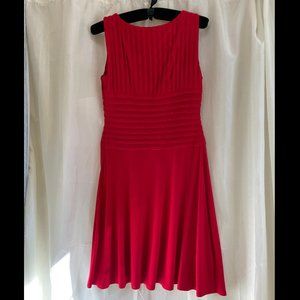 Calvin Klein red jersey knit fit and flair dress